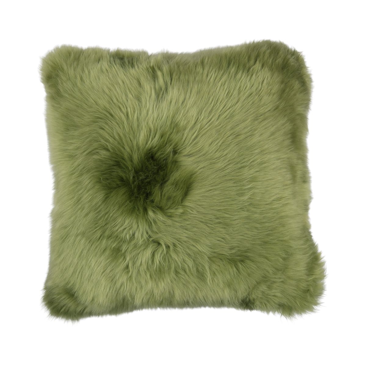 Sheepskin Cushion | Long Wool | New Zealand | Square Green