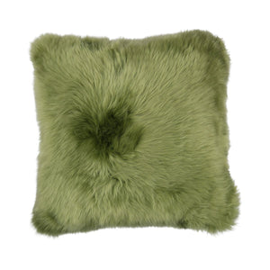 Sheepskin Cushion | Long Wool | New Zealand | Square Green