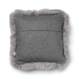 Wool Cushion | LW trim  | 52x52 cm Stone/Light Grey