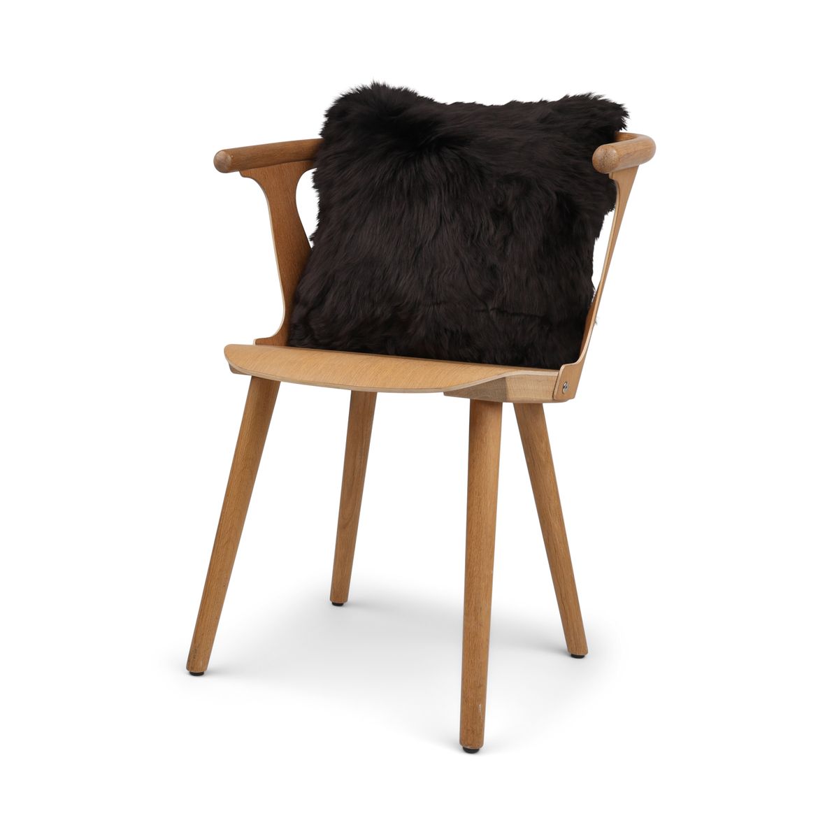 Sheepskin Cushion | Long Wool | New Zealand | 16x16 in Black