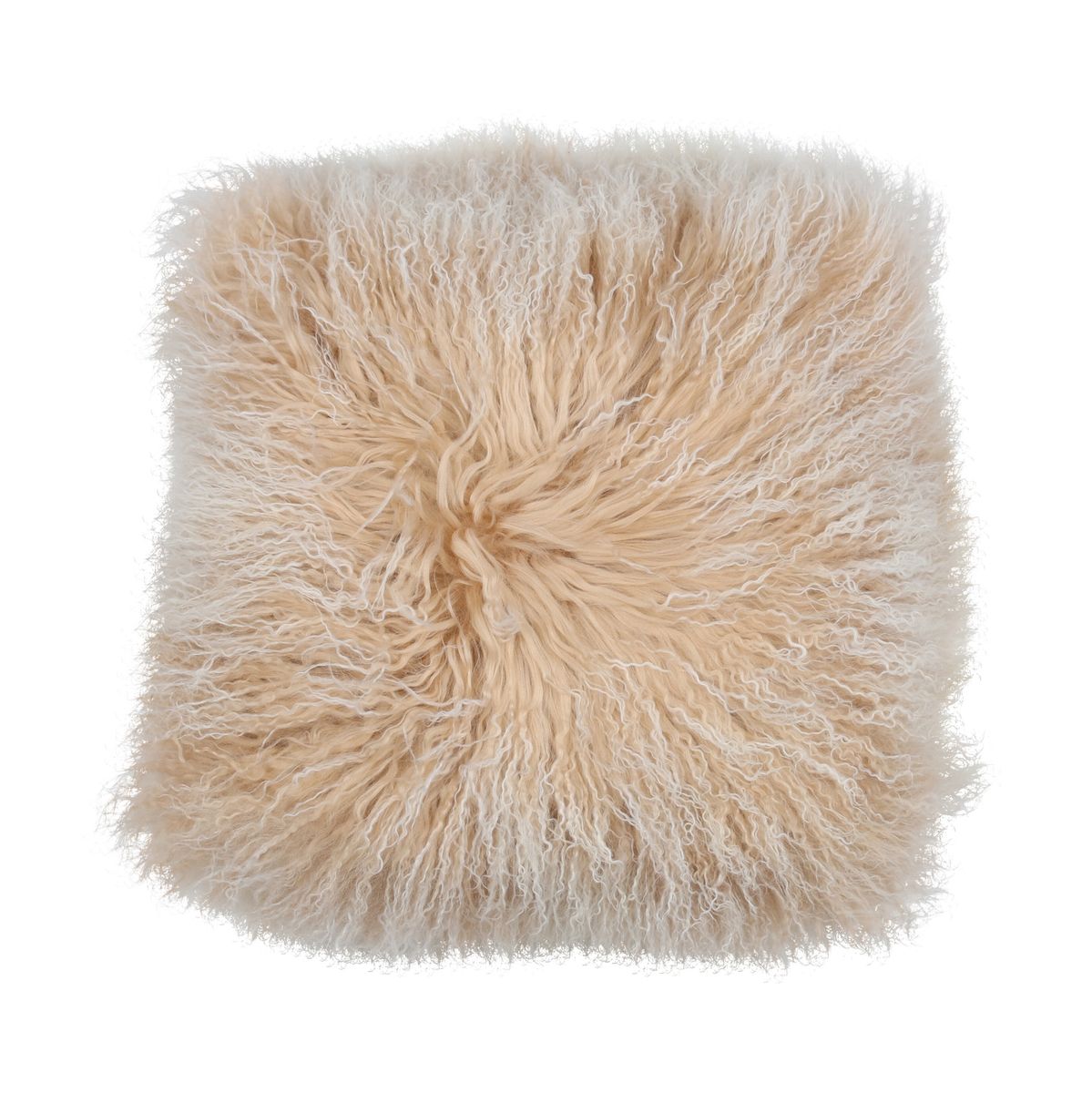 Curly Sheepskin Cushion | Doublesided | 22x22 in | 16x16 in Arctic Sunrise