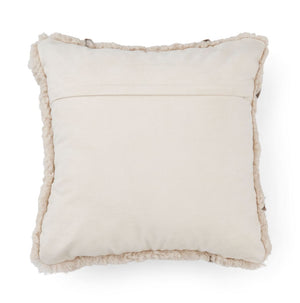 Short-Wool Curly Sheepskin Cushion | 40x40 cm Pearl/Taupe
