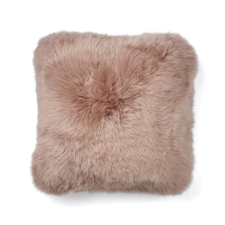 Long-Wool Sheepskin Doublesided Cushion Stucco Sand