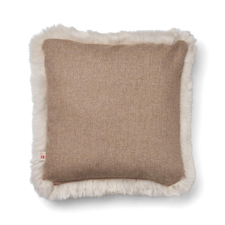 Long-Wool Sheepskin Cushion | 52x52 cm Beige/Linen