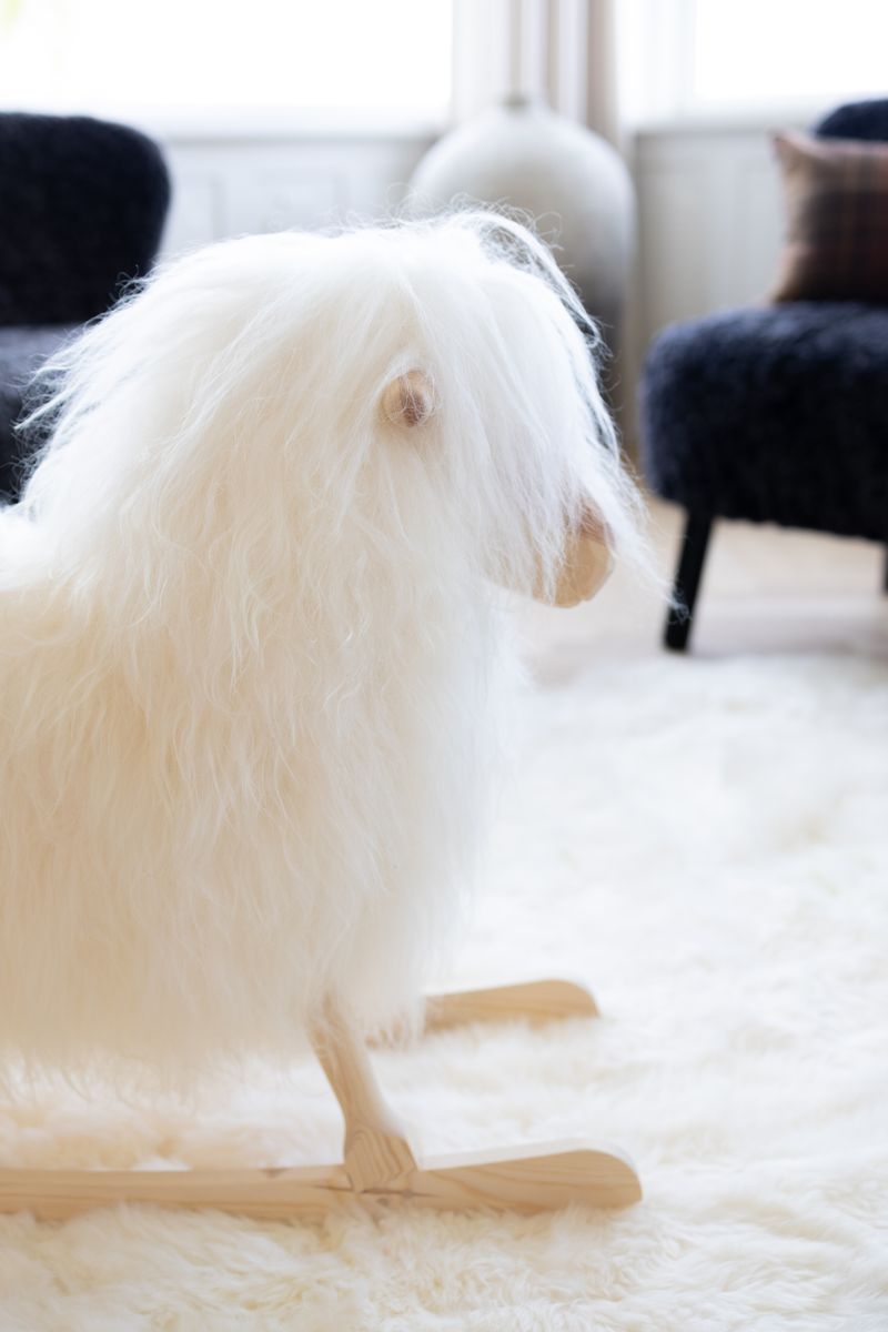 Rocking Sheep | Long Wool | 33x10x24 in | Large Off White