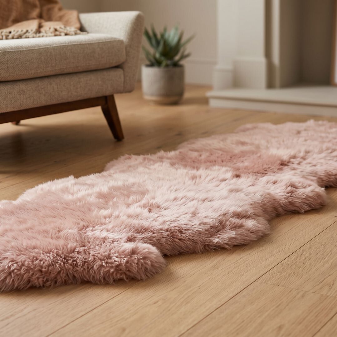 Merino Double Sheepskin | Long Wool | 67x24 in Rosa