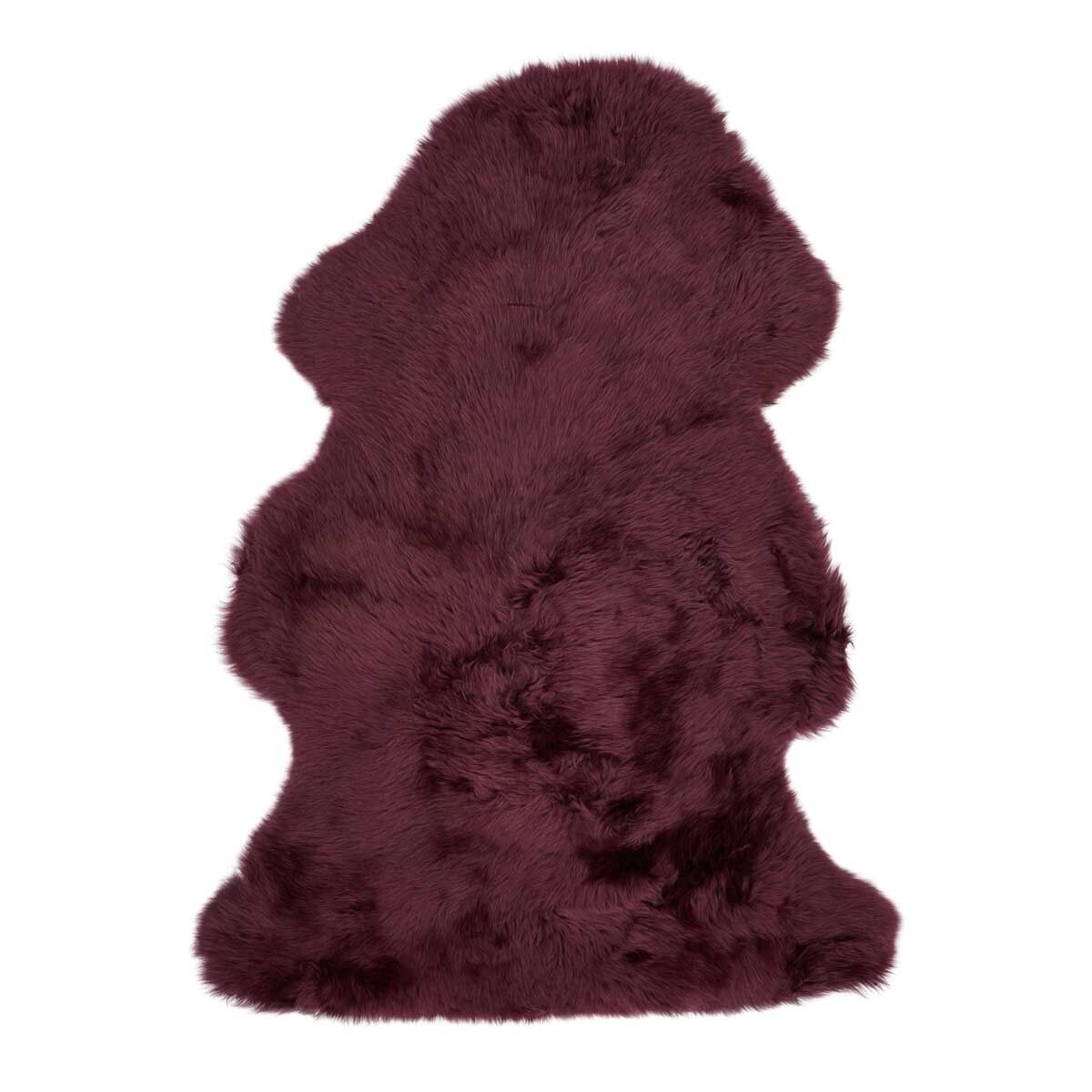 New Zealand Sheepskin | Long Wool | 45x24 in Aubergine