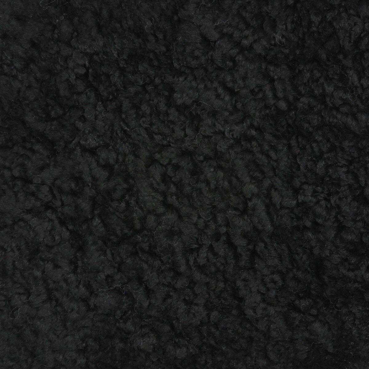 Short Wool Curly Sheepskin Shell Design Rug | 83x59 in Black