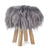 Long Wool Stool Cover Grey Brisa