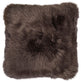 Long-Wool Sheepskin Cushion | LW | Leather backing Walnut