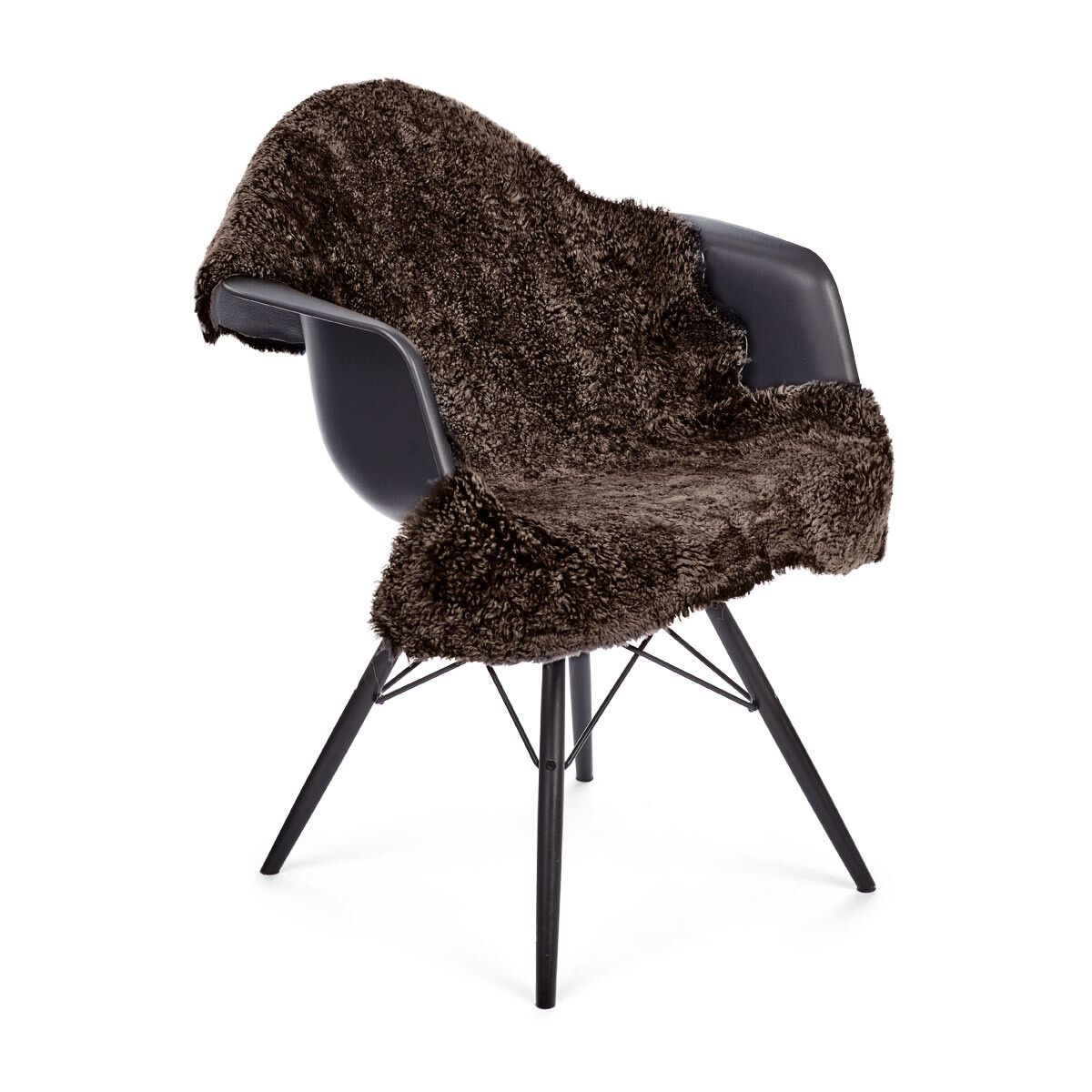 Short Wool Curly Sheepskin 39 in Cappuccino