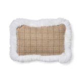 Wool Cushion Rectangular | Doublesided | LW trim | 34x52 cm Oatmeal-Beige/Ivory