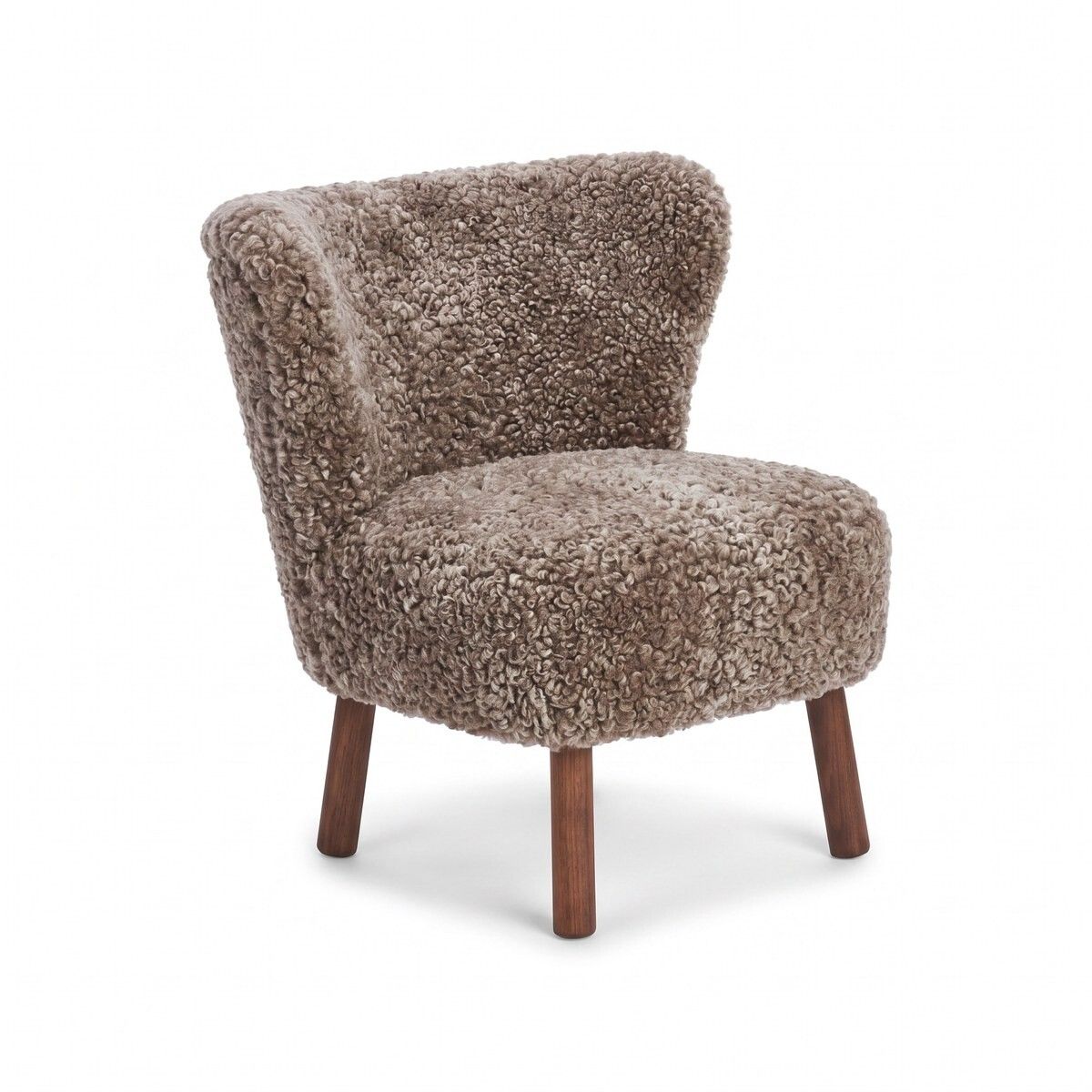 Emily Lounge Chair | Short Wool Cappuccino