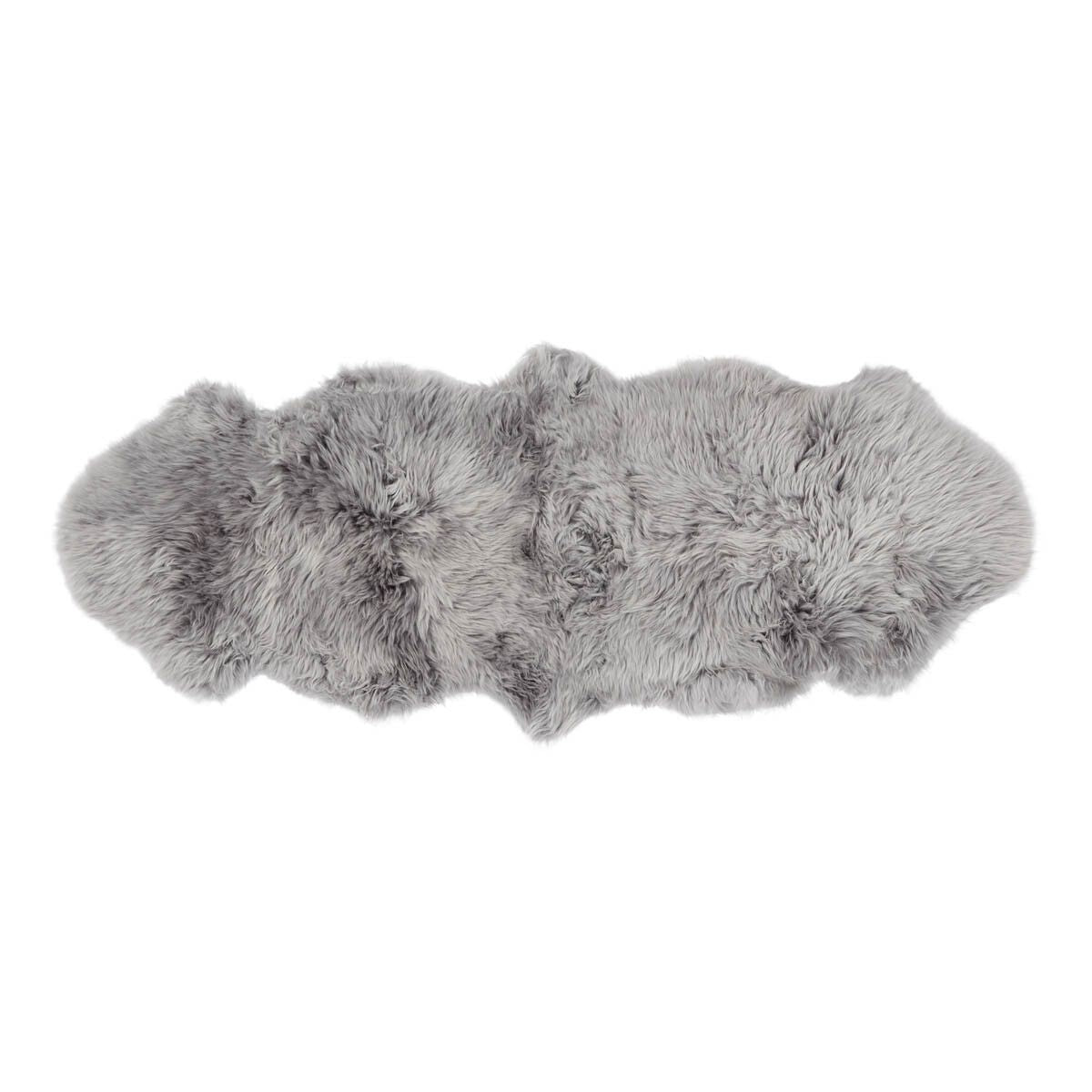 Merino Sheepskin | Long Wool | New Zealand | 63x24 in Light Grey
