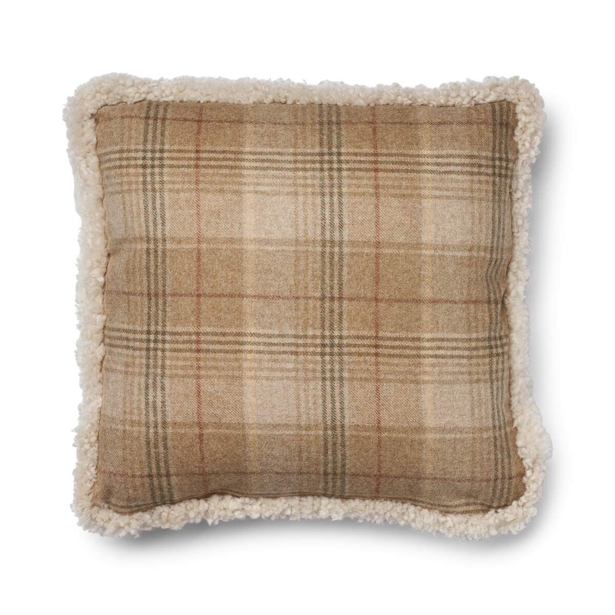 Wool Cushion | Doublesided | SW trim | 52x52 cm Sand-Beige/Pearl