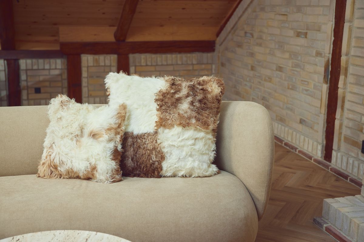 Tigrado Lamb Cushion | Doublesided  Brown/Beige Mix
