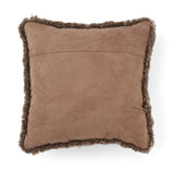 Short-Wool Curly Sheepskin Cushion | 40x40 cm Taupe/Pearl