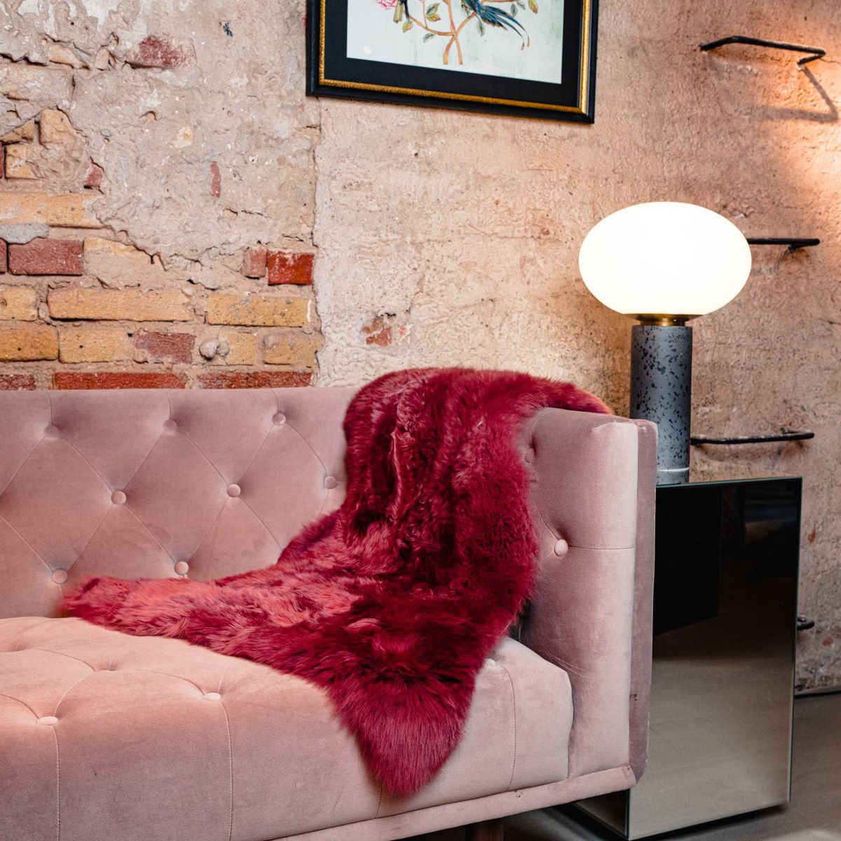 Merino Sheepskin Dyed | New Zealand | approx. 35 in Fuchsia