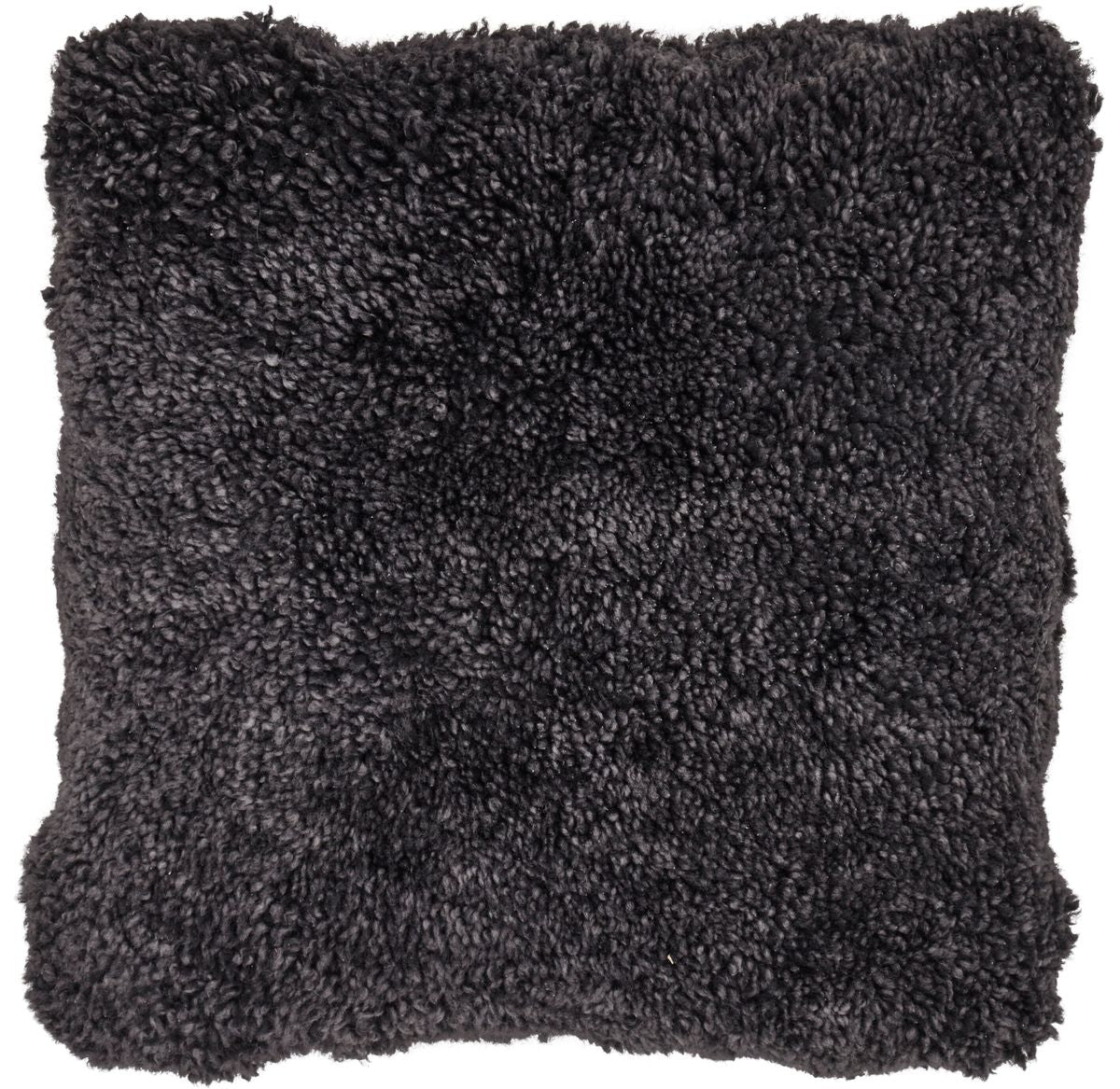 Short-Wool Sheepskin Cushion | Doublesided | 16x16 in  Anthracite