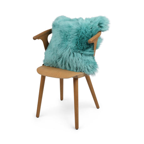 Sheepskin Cushion | Long Wool | New Zealand | Square Turquoise