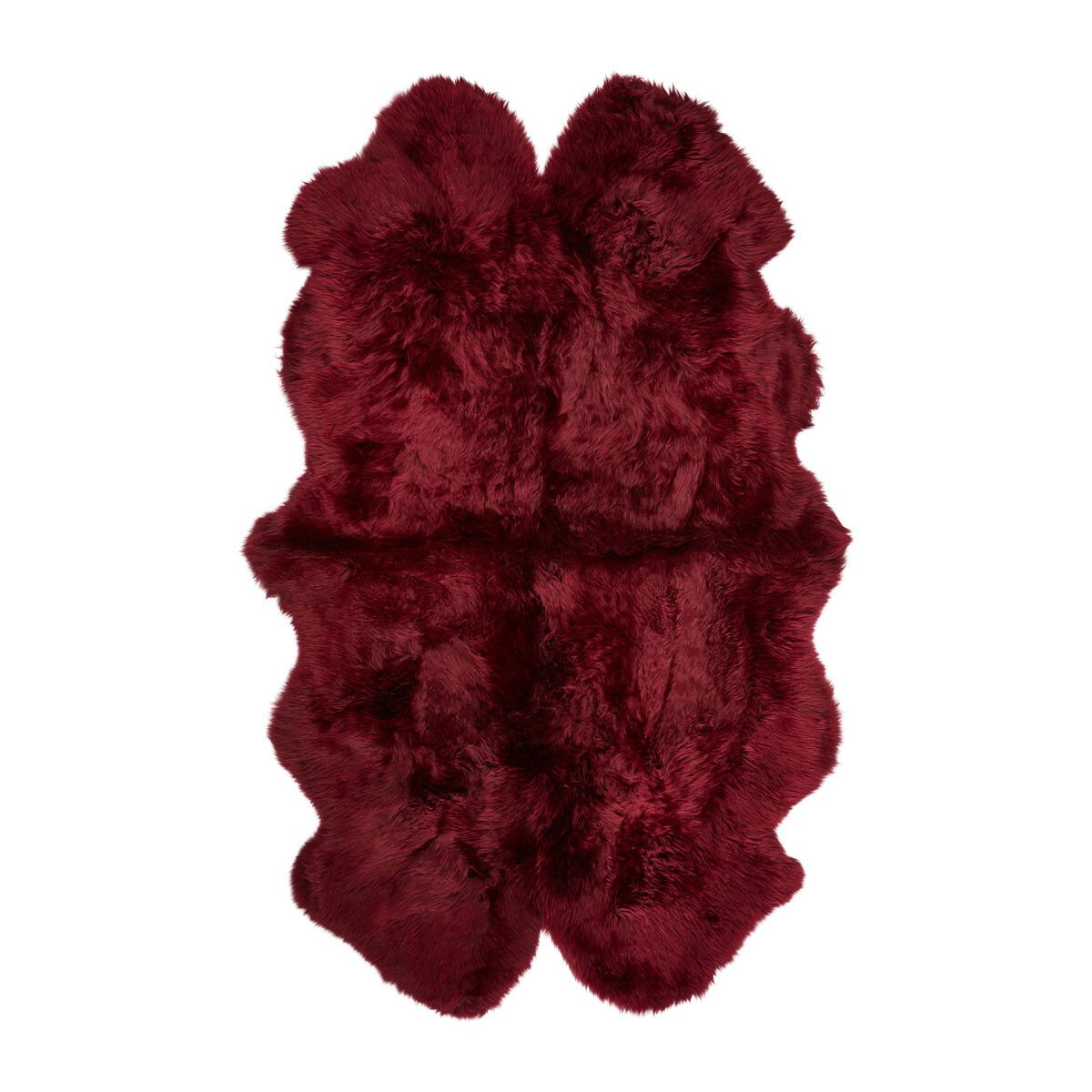 New Zealand Sheepskin | Long Wool | Rug 71x43 in Burgundy
