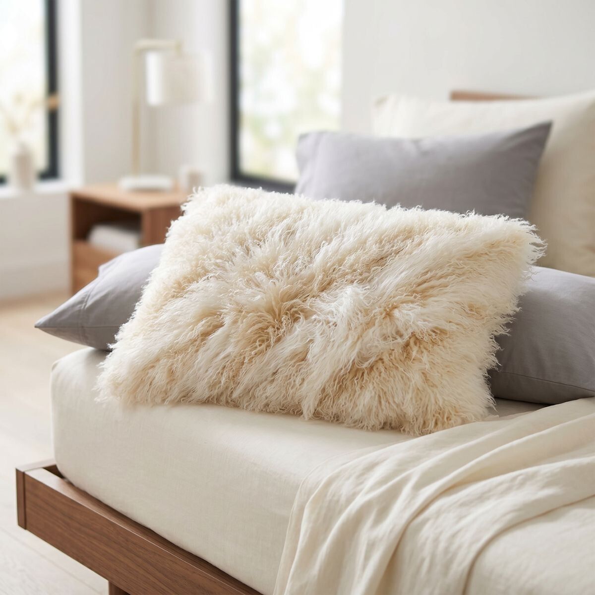 Curly Cushion | 35 in Arctic Sunrise/Dove