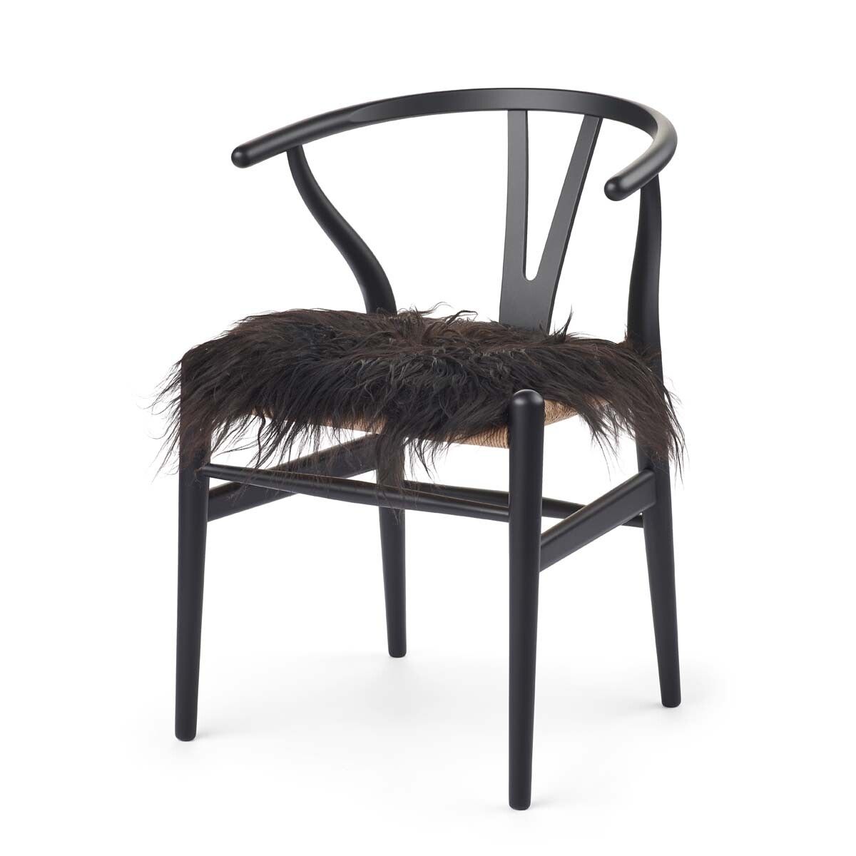 Long Wool Sheepskin Seat Cover Blacky