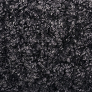 Short Wool Curly Sheepskin Shell Design Rug | 83x59 in Anthracite