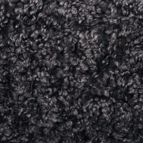 Short Wool Curly Sheepskin Shell Design Rug | 83x59 in Anthracite