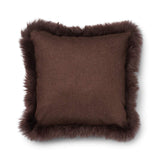 Wool Cushion | LW trim  | 52x52 cm Brown/Chocolate