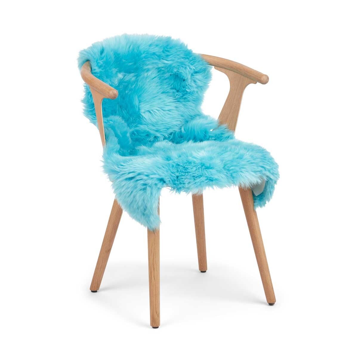 New Zealand Sheepskin | Long Wool | Dyed | 35 in Coral Peacock