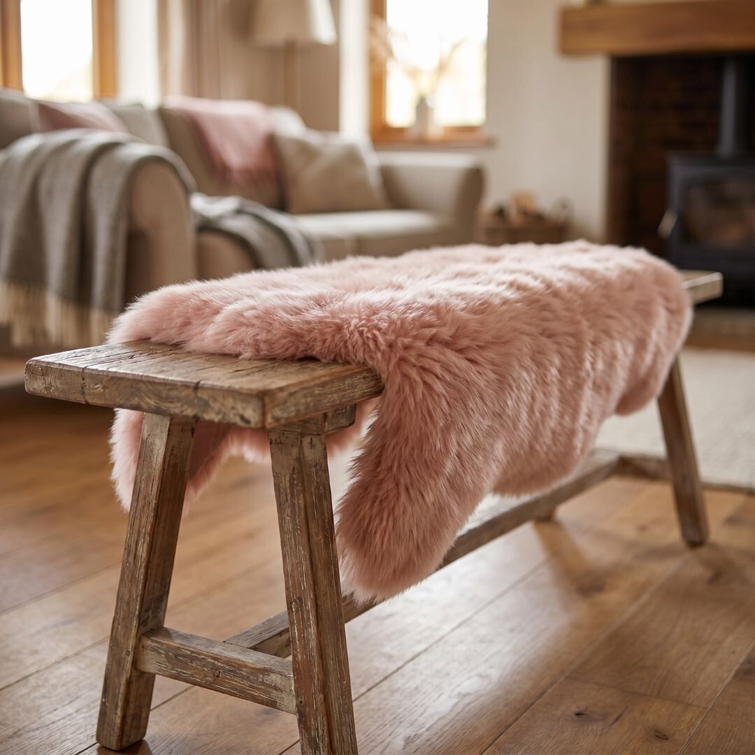 Merino Double Sheepskin | Long Wool | 67x24 in Rosa