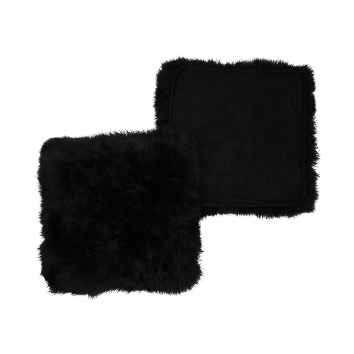 Seat Cover | With Backing | Long Wool | New Zealand Black