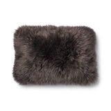 Long-Wool Sheepskin Cushion | 34x52 cm Brown/Walnut