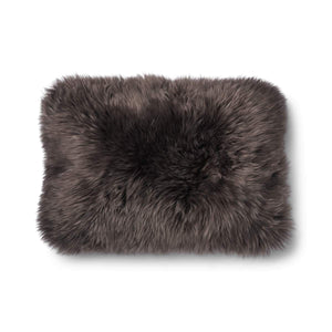Long-Wool Sheepskin Cushion | 34x52 cm Brown/Walnut