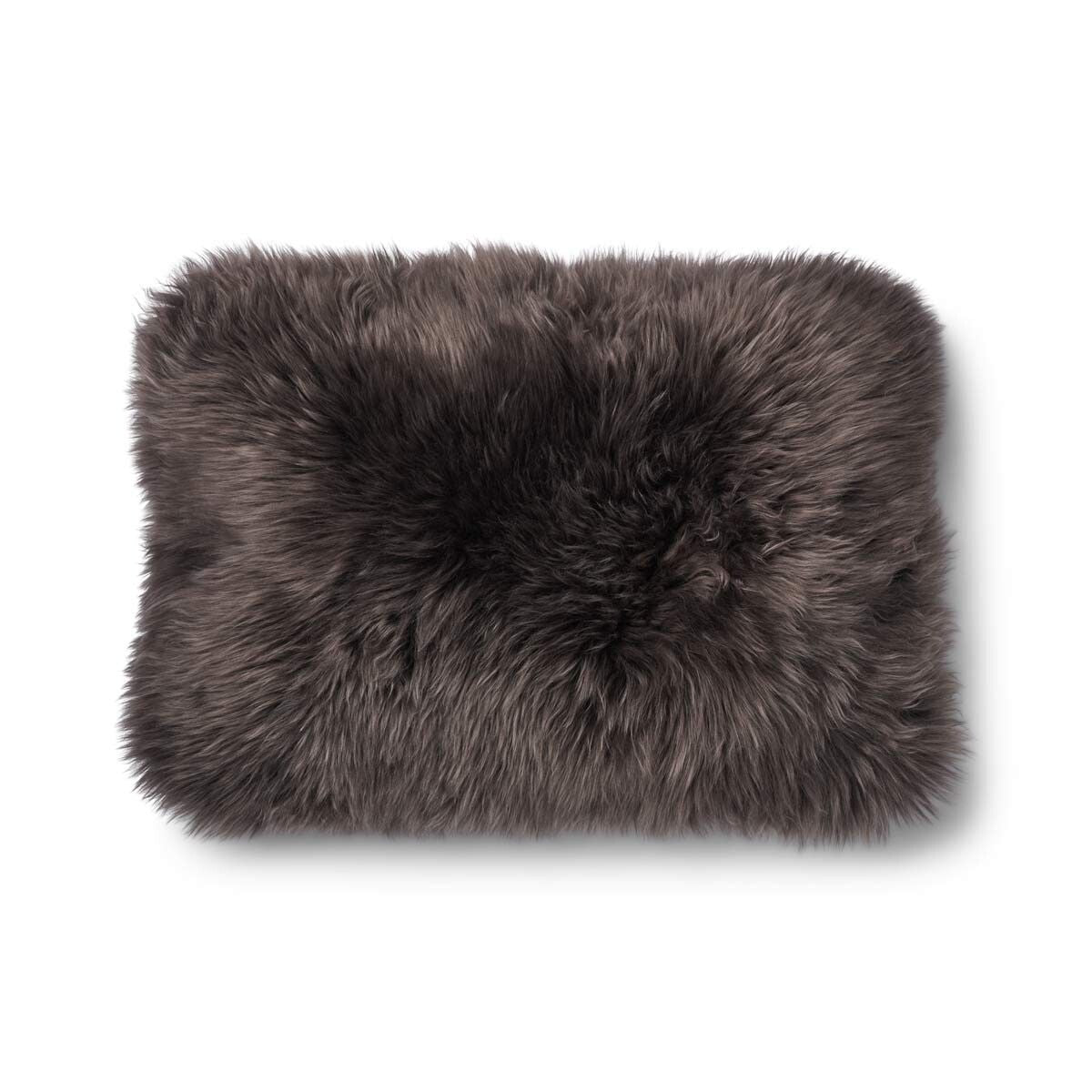 Long-Wool Sheepskin Cushion | 20x20 in | 13x20 in Brown/Walnut