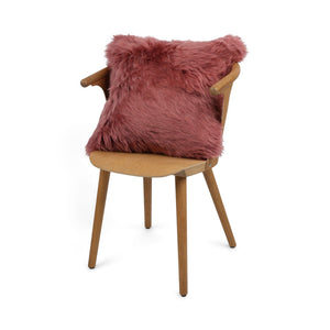 Sheepskin Cushion | Long Wool | New Zealand | Square Old Rose