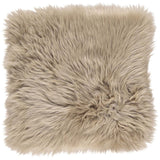 Long Wool Sheepskin Seat Cover WIth Filling Taupe