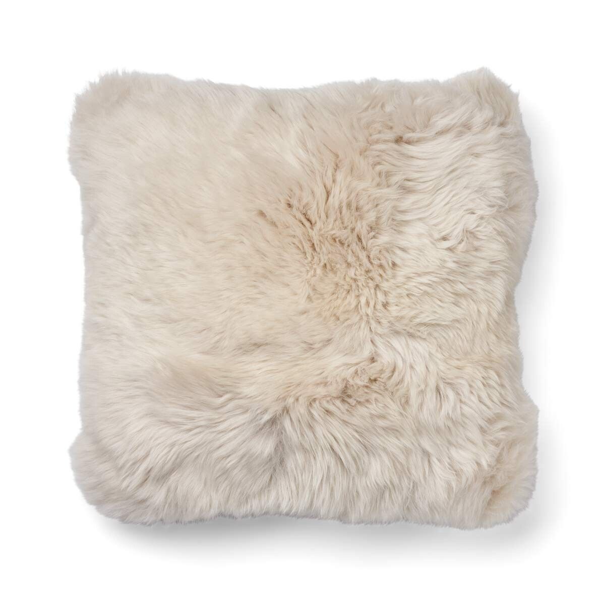 Long-Wool Sheepskin Cushion | 52x52 cm Beige/Linen