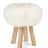 Long Wool Stool Cover Ivory