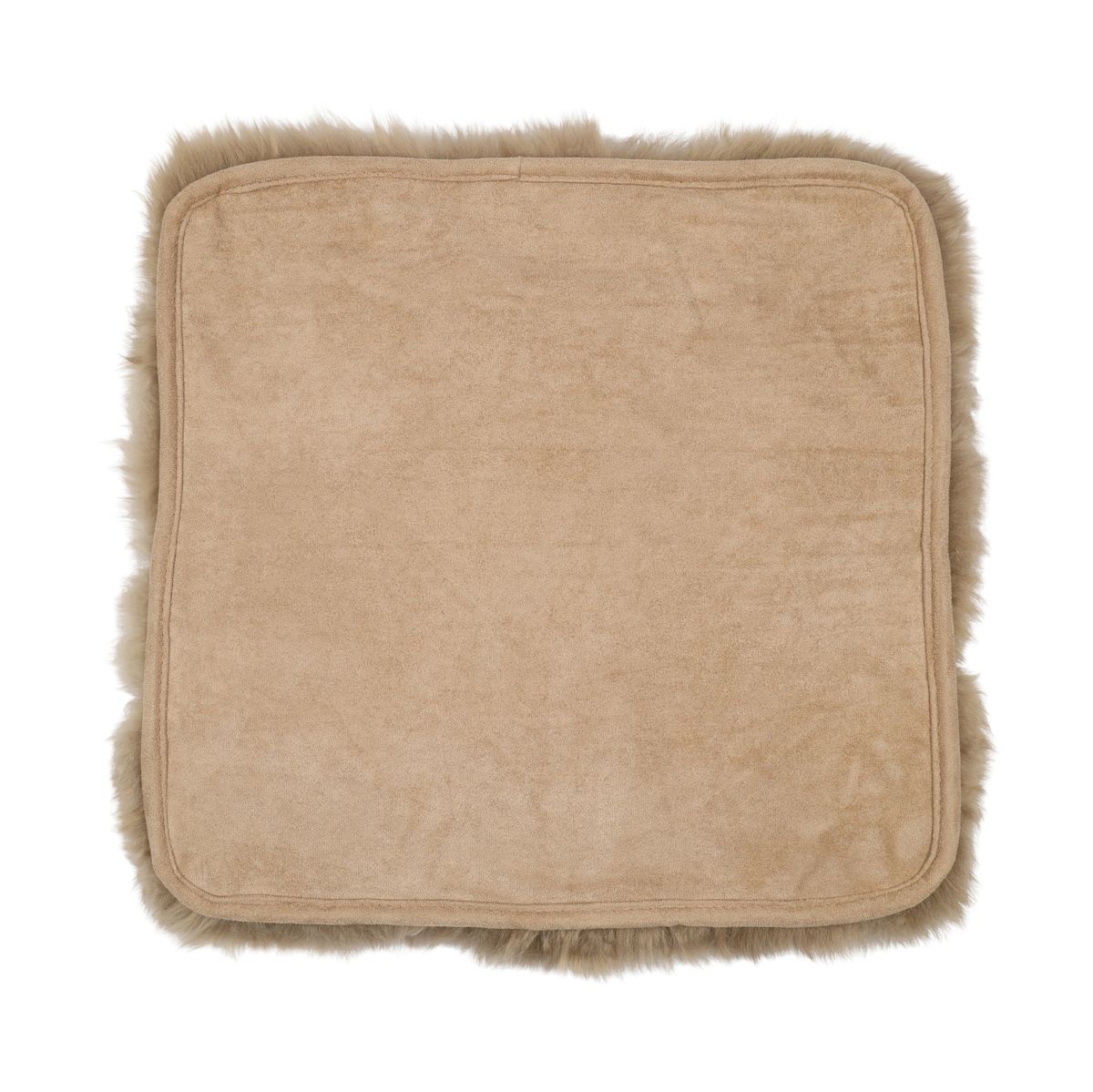 Seat Cover | With Backing | Long Wool | New Zealand Taupe