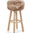 Theo Bar Stool + Cover | Oak Legs | New Zealand Sheepskin Taupe