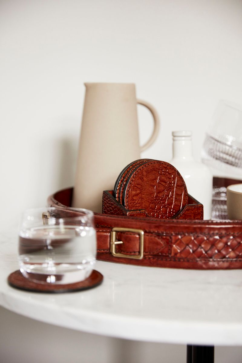 Tray W/Handle | D17 in Camel