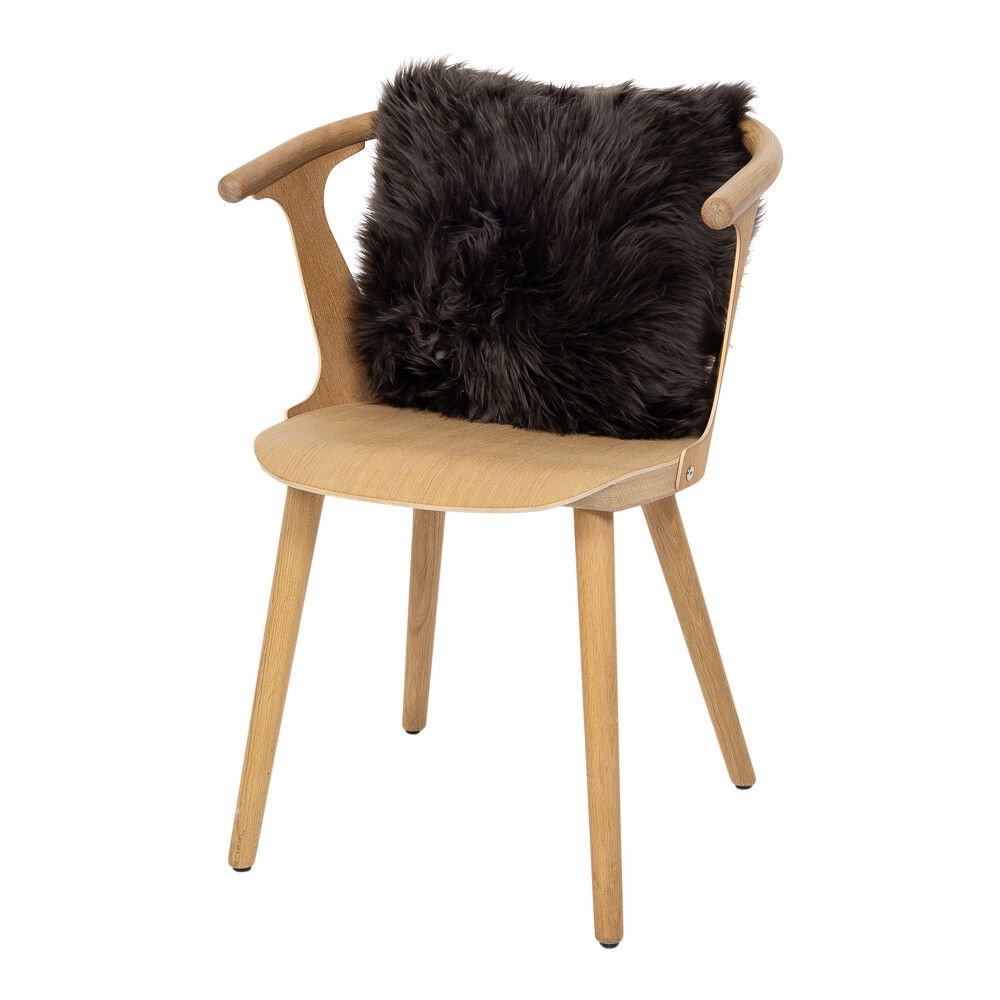 Sheepskin Cushion | Long Wool | New Zealand | 40x40 cm Walnut