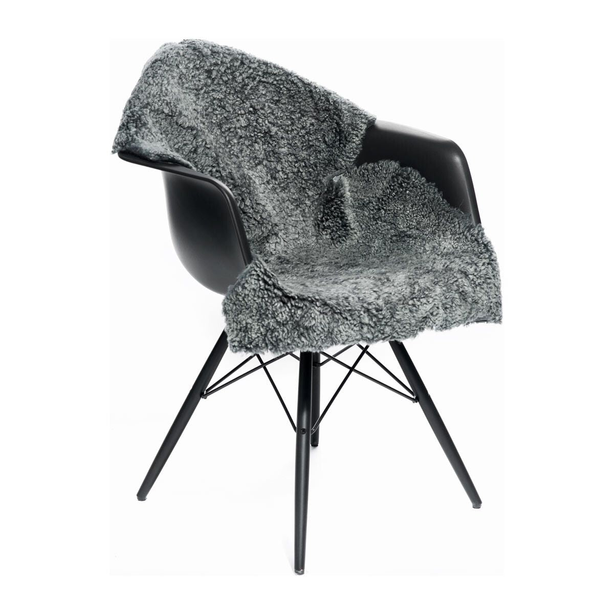 Short Wool Curly Sheepskin 39 in Graphite