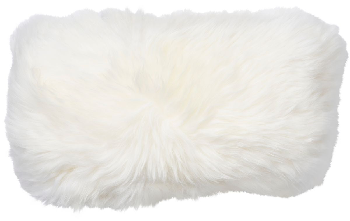 Long-Wool Sheepskin Cushion | Doublesided | New Zealand | 10x20 in Ivory