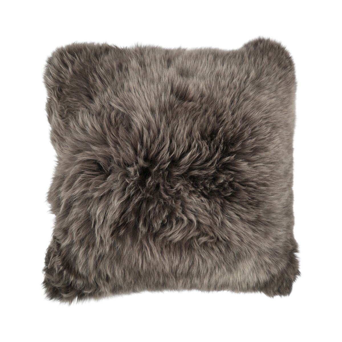 Sheepskin Cushion | Long Wool | New Zealand | Square Walnut