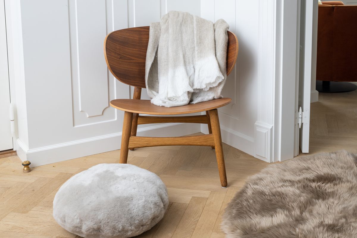 Throw of Mohair Wool | 51x67 in Light Beige