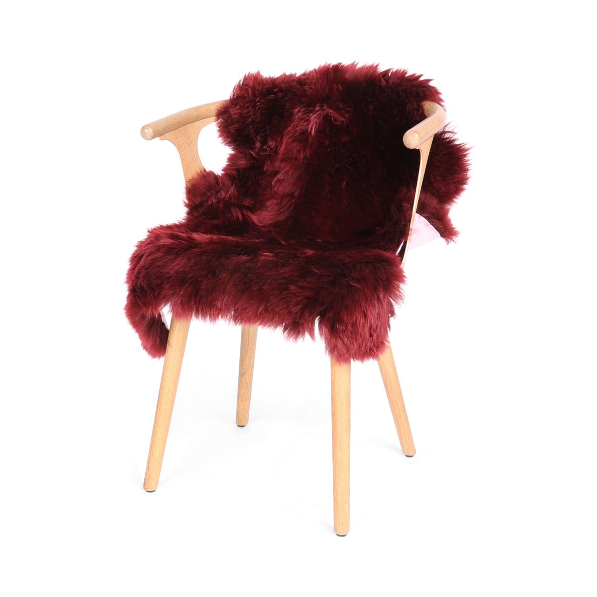 New Zealand Sheepskin | Long Wool | 39 in Burgundy