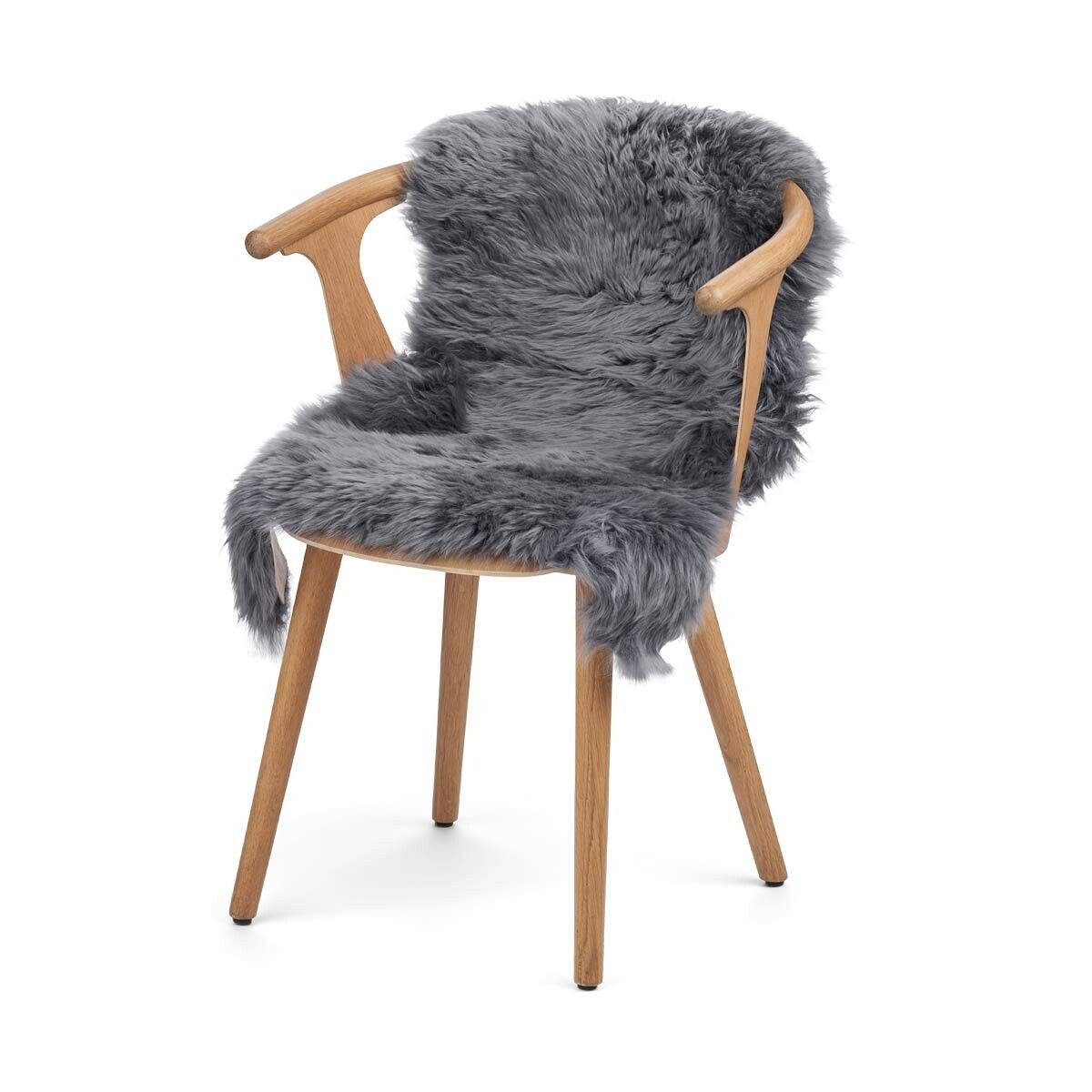 New Zealand Sheepskin | Long Wool | 39 in Steel